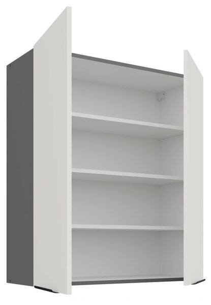 Vysoká horní skříňka LUNARA - šířka 80 cm, bílá / antracit