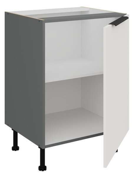 Dolní jednodveřová skříňka LUNARA - šířka 60 cm, bílá / antracit