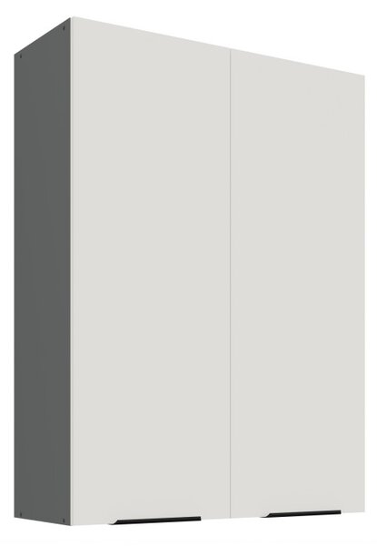 Vysoká horní kuchyňská skříňka LUNARA - šířka 80 cm, bílá / antracit