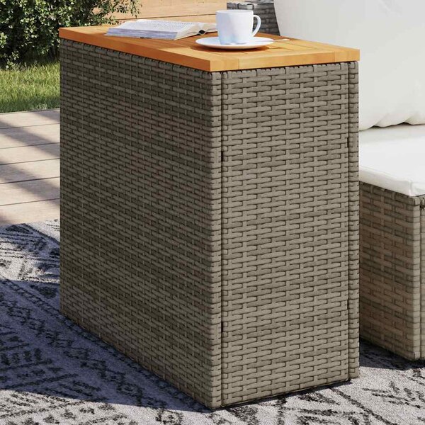 VidaXL Zahradní stolek skleněná deska 58x27,5x55 cm polyratan [366189] Barva: Béžová