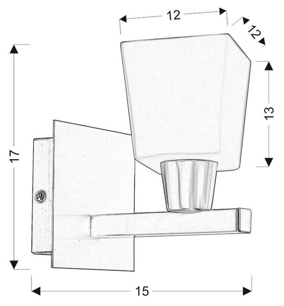 Moderní nástěnné osvětlení MAXIM - 1xE14, 40W, stříbrné / bílé