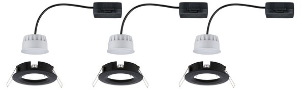 Paulmann 94474 LED Coin Nova round, set kulatých bodovek v černé úpravě, LED 3x6W 2700K tříkrokové stmívání, prům. 7,8cm