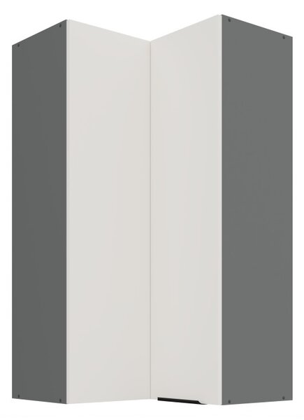 Vysoká horní rohová skříňka LUNARA 2 - 60x60 cm, bílá / antracit