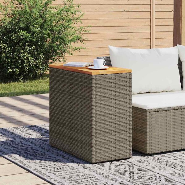 VidaXL Zahradní stolek skleněná deska 58x27,5x55 cm polyratan [366189] Barva: Béžová