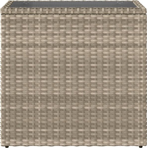 VidaXL Zahradní stolek skleněná deska 58x27,5x55 cm polyratan [366189] Barva: Béžová