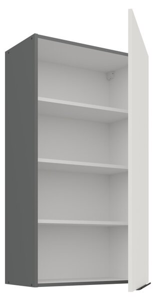 Vysoká horní kuchyňská skříňka LUNARA - šířka 60 cm, bílá / antracit