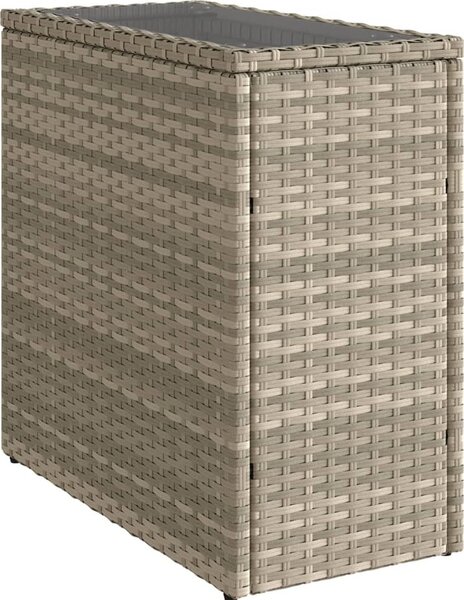 VidaXL Zahradní stolek skleněná deska 58x27,5x55 cm polyratan [366189] Barva: Béžová