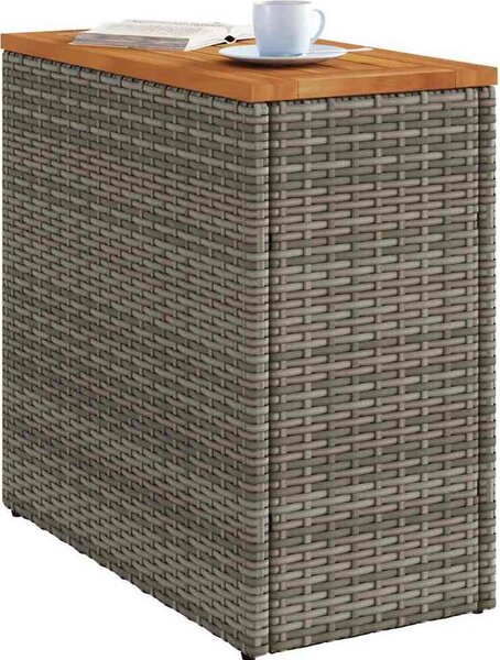 VidaXL Zahradní stolek skleněná deska 58x27,5x55 cm polyratan [366189] Barva: Béžová