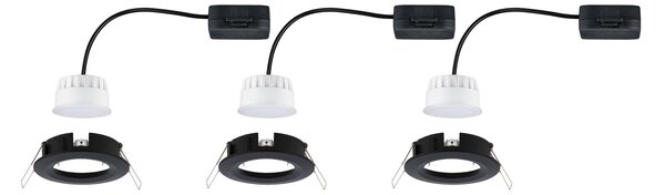 Paulmann 94473 LED Coin Nova round, set kulatých bodovek v černé úpravě, LED 3x6W 2700K, prům. 7,8cm