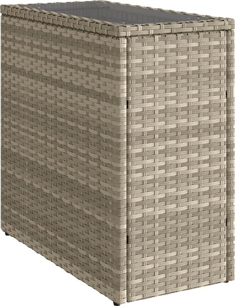 VidaXL Zahradní stolek skleněná deska 58x27,5x55 cm polyratan [366189] Barva: Béžová