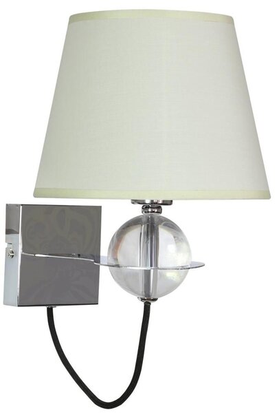 Nástěnná moderní lampa TESORO - 1xE14, 40W, chromovaná / krémová