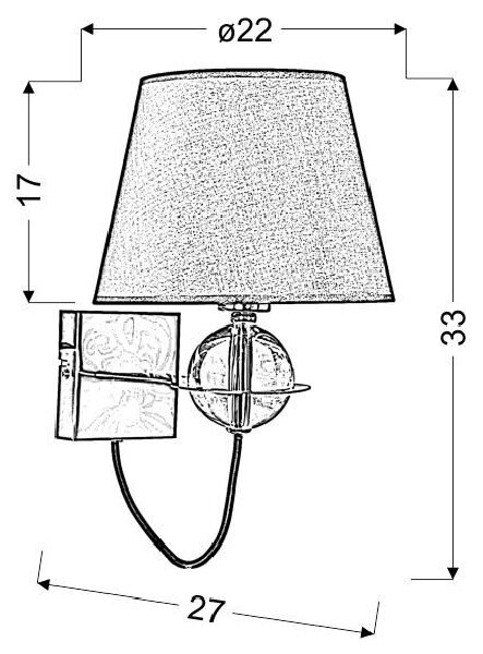 Nástěnná moderní lampa TESORO - 1xE14, 40W, chromovaná / krémová