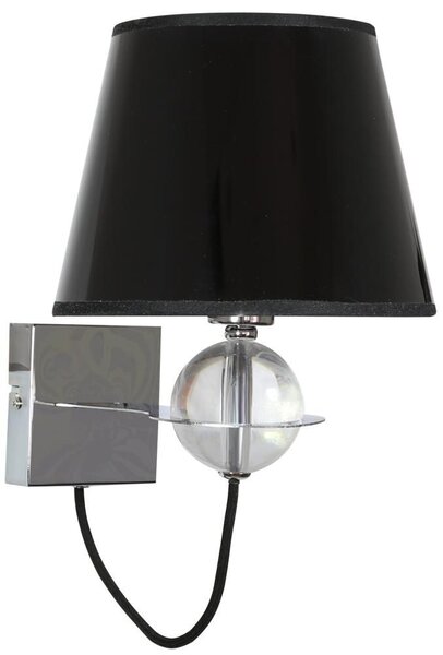 Nástěnná moderní lampa TESORO - 1xE14, 40W, chromovaná / černá