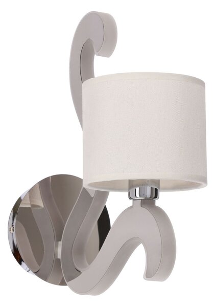 Moderní nástěnná lampa AMBROSIA - 1xE14, 40W + LED 6W, 2800K (teplá bílá), chromovaná