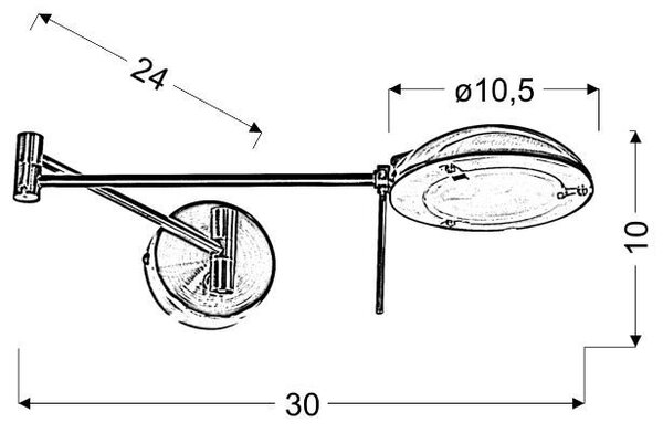 Nástěnná flexibilní lampa ke čtení LARGO - 1xG9, 28W, stříbrná