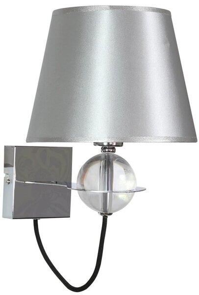 Nástěnná moderní lampa TESORO - 1xE14, 40W, chromovaná / stříbrná