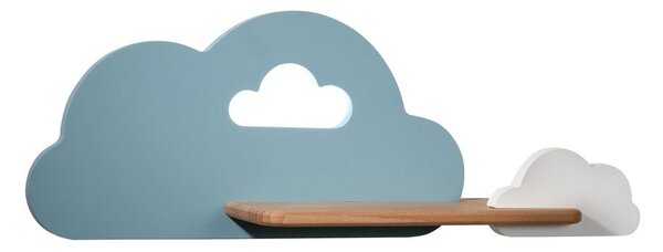 Dětské nástěnné LED svítidlo s poličkou CLOUD - 5W, 4000K (denní bílá), modrá / bílá