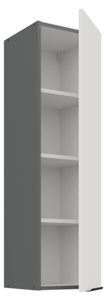 Vysoká horní kuchyňská skříňka LUNARA - šířka 30 cm, bílá / antracit