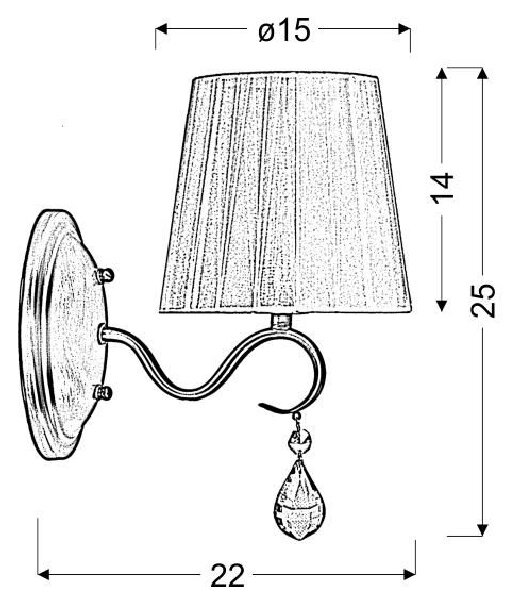 Nástěnná lampa v klasickém stylu FIESTA - 1xE14. 40W, patina / béžová