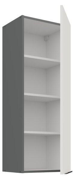 Vysoká horní kuchyňská skříňka LUNARA - šířka 40 cm, bílá / antracit