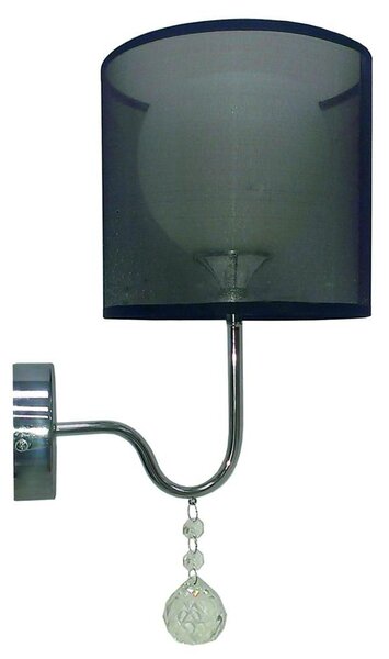 Moderní nástěnná lampa BRAVA - 1xE27, 60W, chromovaná / černá