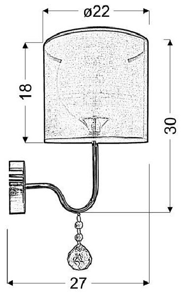 Moderní nástěnná lampa BRAVA - 1xE27, 60W, chromovaná / černá