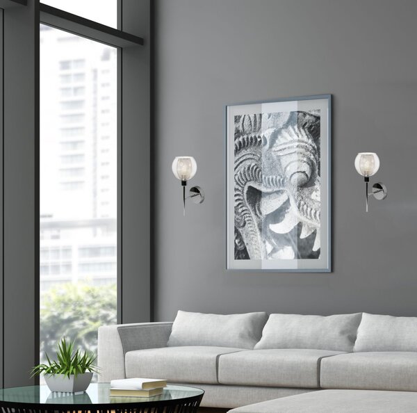 Nástěnné designové osvětlení OZZO - 1xE14, 40W, chromované / čiré