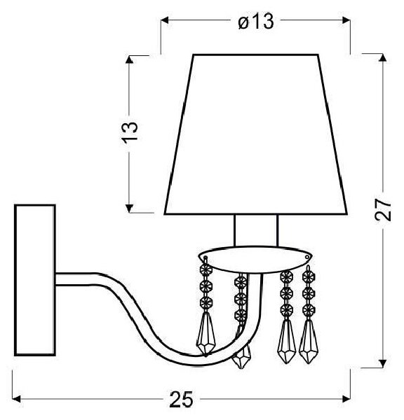 Moderní nástěnná lampa RUTI - 1xE14, 40W, chromovaná / béžová