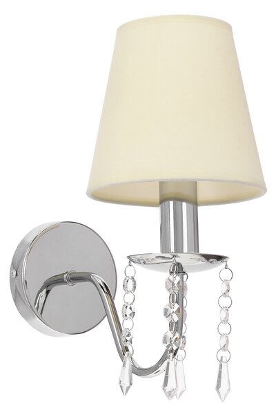 Moderní nástěnná lampa RUTI - 1xE14, 40W, chromovaná / béžová