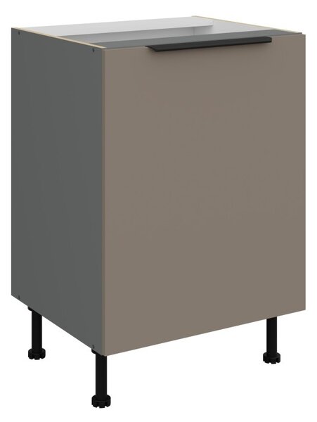 Dolní jednodveřová skříňka LUNARA - šířka 60 cm, tmavě béžová / antracit
