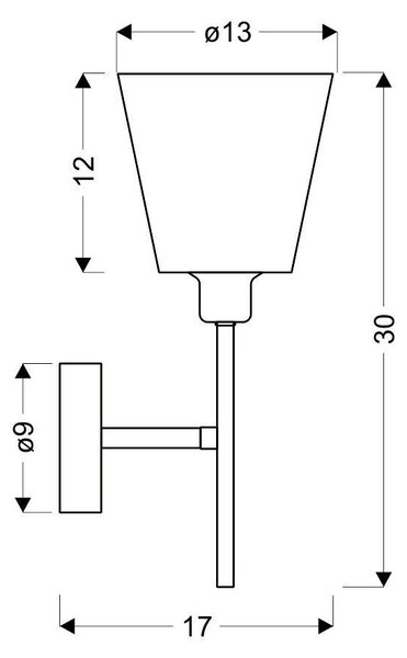 Moderní nástěnné osvětlení VOX - 1xE14, 40W, chromované / stříbrné