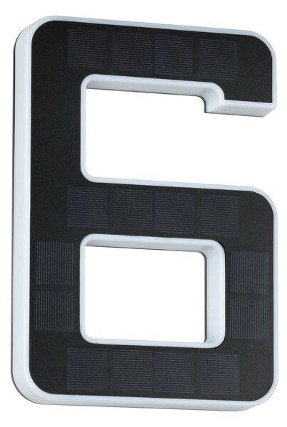Paulmann 79847 solární domovní číslo 6 s vyměnitelnou baterií LED 0,2W 3000K, výška 23cm, IP44