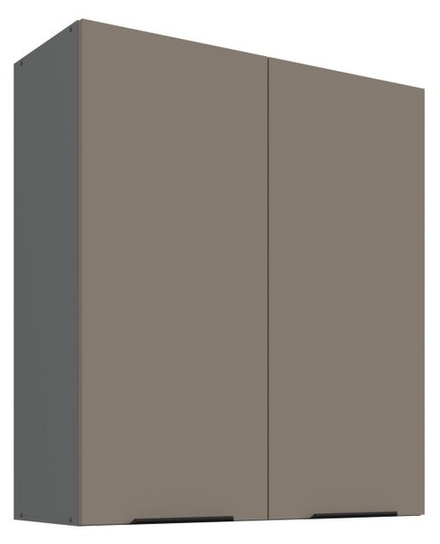 Vysoká horní skříňka LUNARA - šířka 80 cm, tmavě béžová / antracit