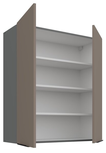 Vysoká horní skříňka LUNARA - šířka 80 cm, tmavě béžová / antracit