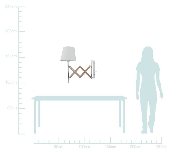 Nástěnná flexibilní lampa na čtení MITO, 1xE27 - 40W, chromovaná / bílá