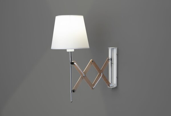 Nástěnná flexibilní lampa na čtení MITO, 1xE27 - 40W, chromovaná / bílá