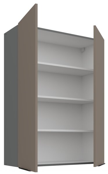 Vysoká horní kuchyňská skříňka LUNARA - šířka 80 cm, tmavě béžová / antracit