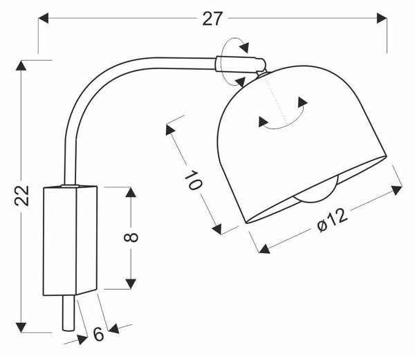 Moderní nástěnné osvětlení RUPI - 1xE27, 40W, přírodní dřevo / černé