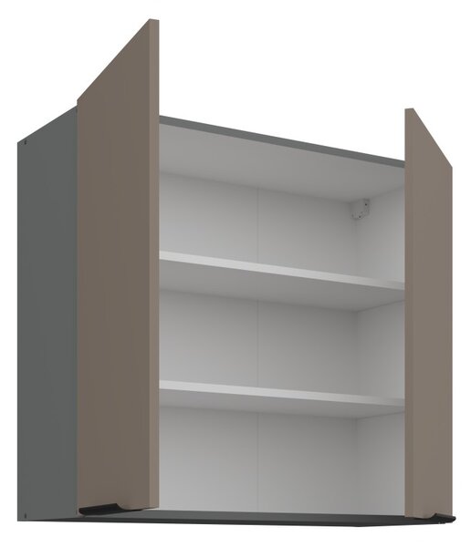 Horní kuchyňská skříňka LUNARA - šířka 80 cm, tmavě béžová / antracit