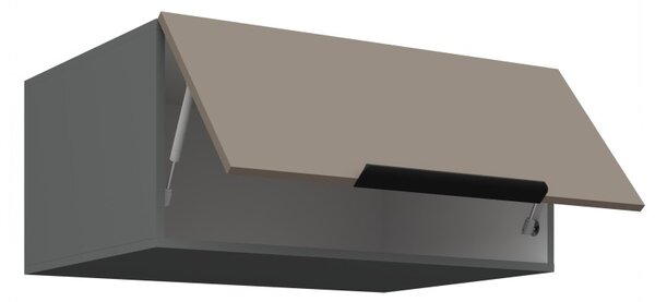 Hluboká digestořová skříňka LUNARA - šířka 80 cm, tmavě béžová / antracit