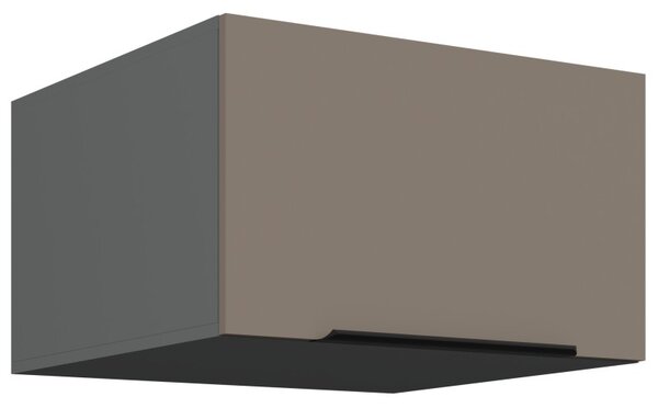 Horní hluboká skříňka s výklopnými dvířky LUNARA - šířka 60 cm, tmavě béžová / antracit