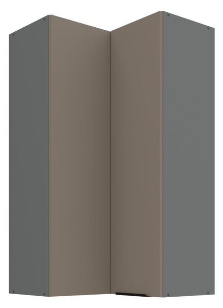Vysoká horní rohová skříňka LUNARA 2 - 60x60 cm, tmavě béžová / antracit