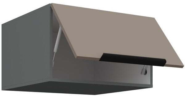 Horní hluboká skříňka s výklopnými dvířky LUNARA - šířka 60 cm, tmavě béžová / antracit