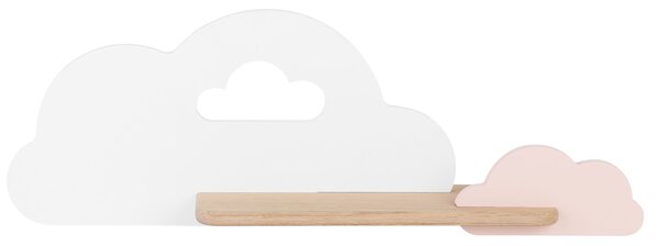 Dětské nástěnné LED svítidlo s poličkou CLOUD - 5W, 4000K (denní bílá), bílá / růžová