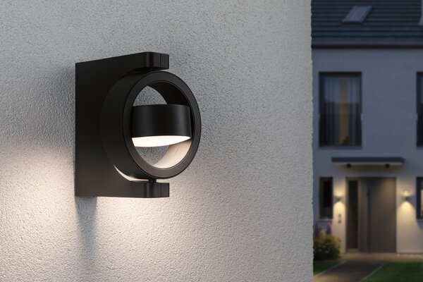 Paulmann 94406 Swivea, venkovní nástěnné svítidlo otočné 360°, LED 8W 3000K, tmavě šedá, IP44