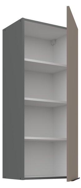Vysoká horní kuchyňská skříňka LUNARA - šířka 45 cm, tmavě béžová / antracit