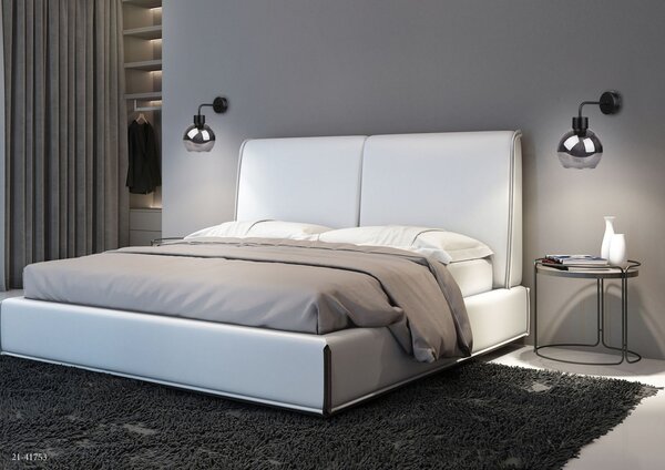 Moderní nástěnné osvětlení LADY - 1xE27, 40W, černé / kouřové sklo