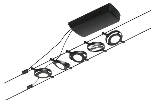 Paulmann 94418 CorDuo RoundMac, sada lankové LED osvětlení, 5x4,5W LED 3000K, černá, délka 500cm
