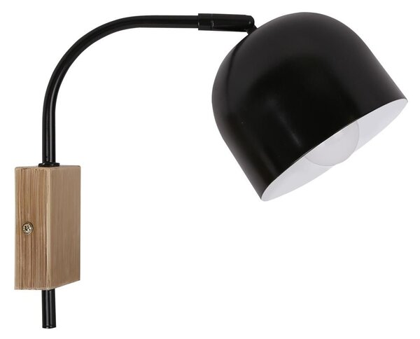 Moderní nástěnné osvětlení RUPI - 1xE27, 40W, přírodní dřevo / černé