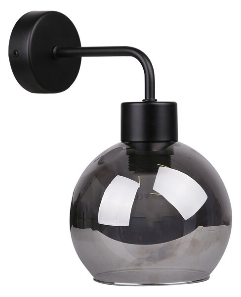 Moderní nástěnné osvětlení LADY - 1xE27, 40W, černé / kouřové sklo